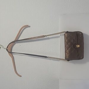 MARC JACOBS "THE SINGLE" QUILTED BRONZE CROSSBODY BAG